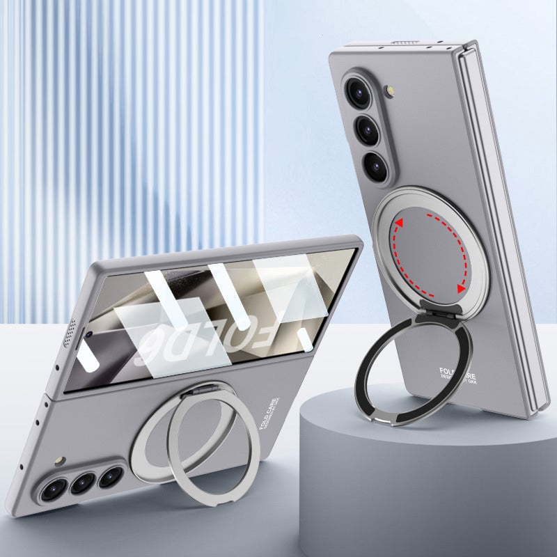 Galaxy Z Fold 6 | Rotating Magnetic Ring Frosted Mobile Phone Case