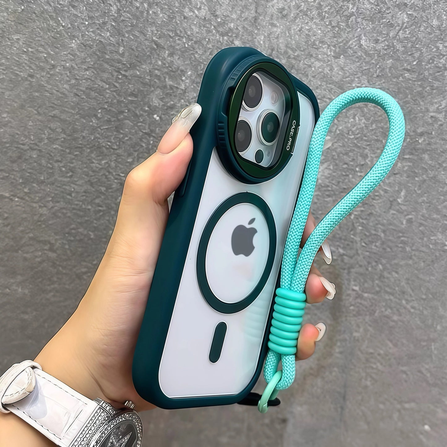 iPhone 17 Series Transparent Magnetic Flip Phone Case with Lens Holder