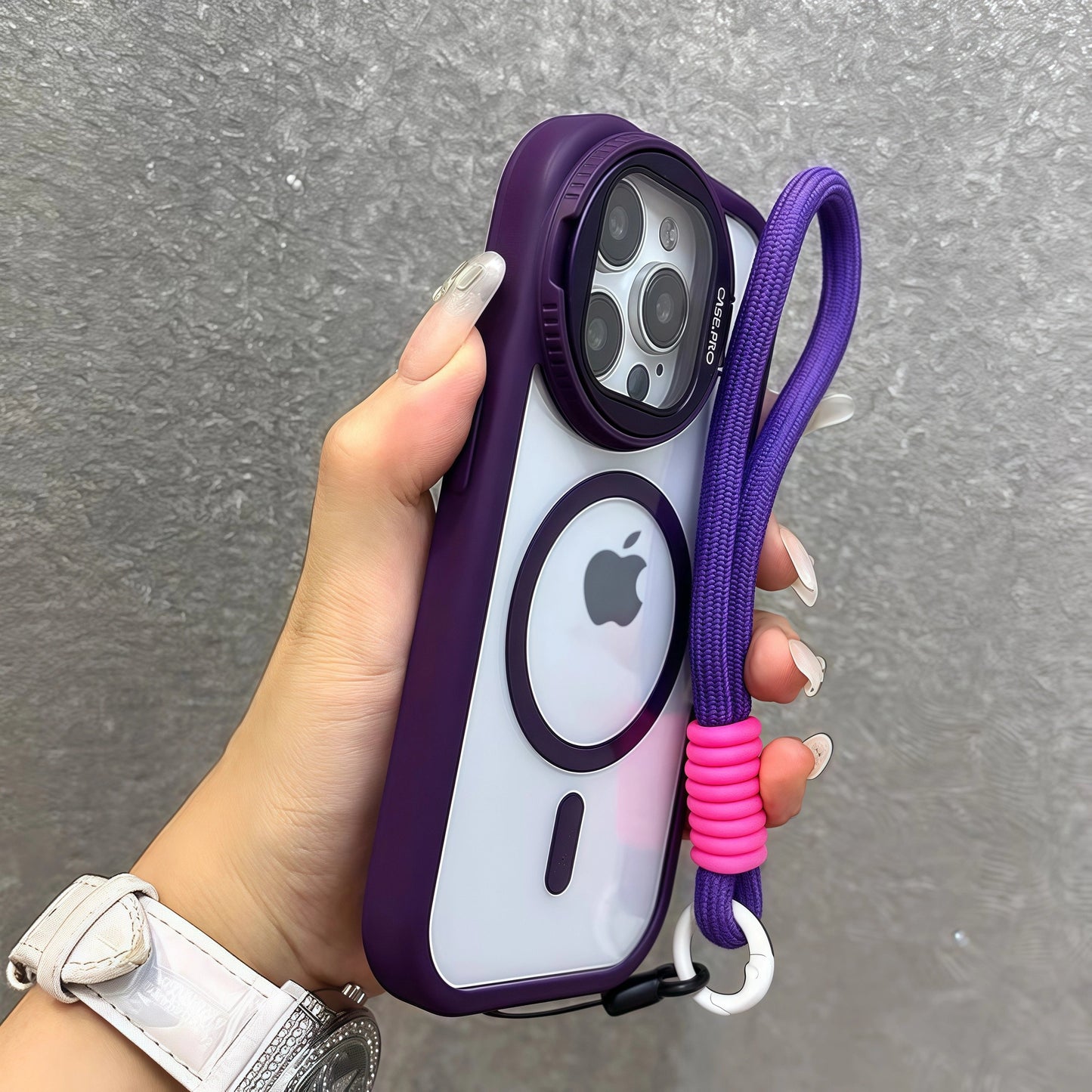 iPhone 17 Series Transparent Magnetic Flip Phone Case with Lens Holder