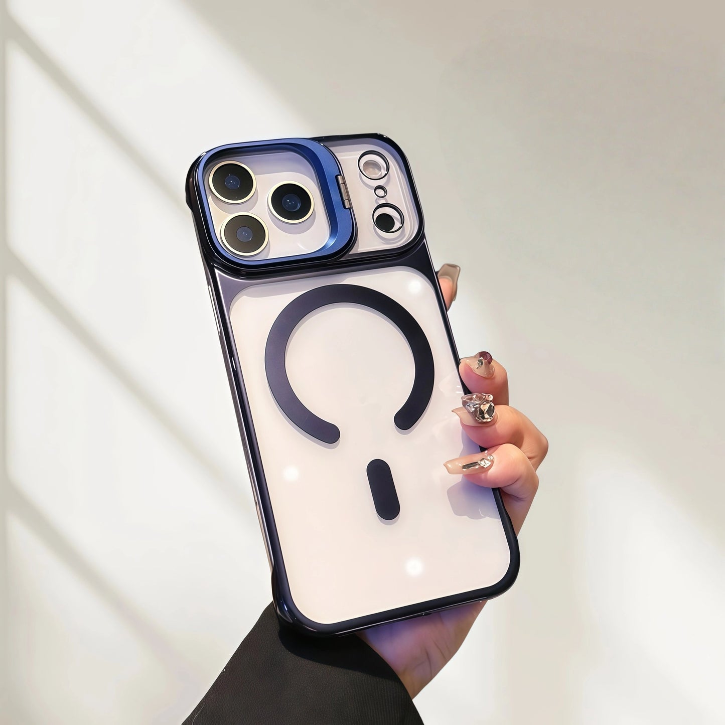 iPhone 17 Series Electroplated Transparent Magnetic Stand Case