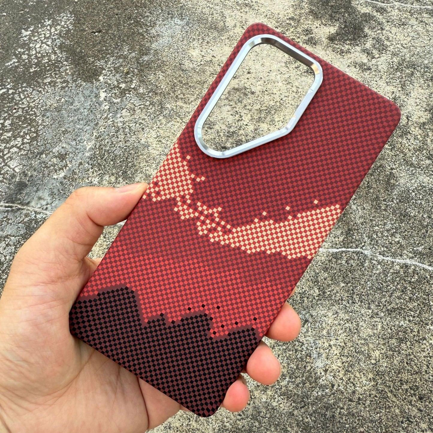 Premium MagSafe Phone Case with Metal Lens Frame & Pixel Art Design