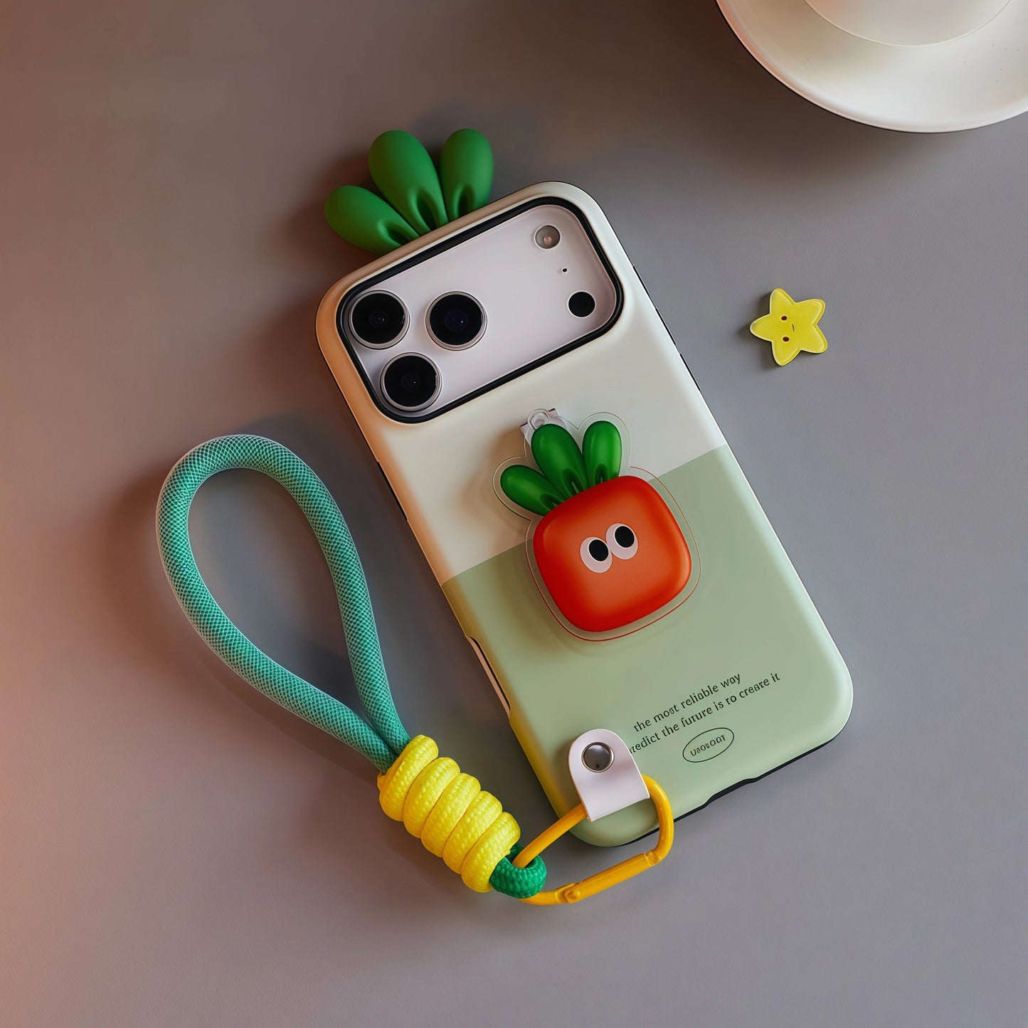 iPhone 17 ProMax Carrot Creative Shockproof Lanyard Case