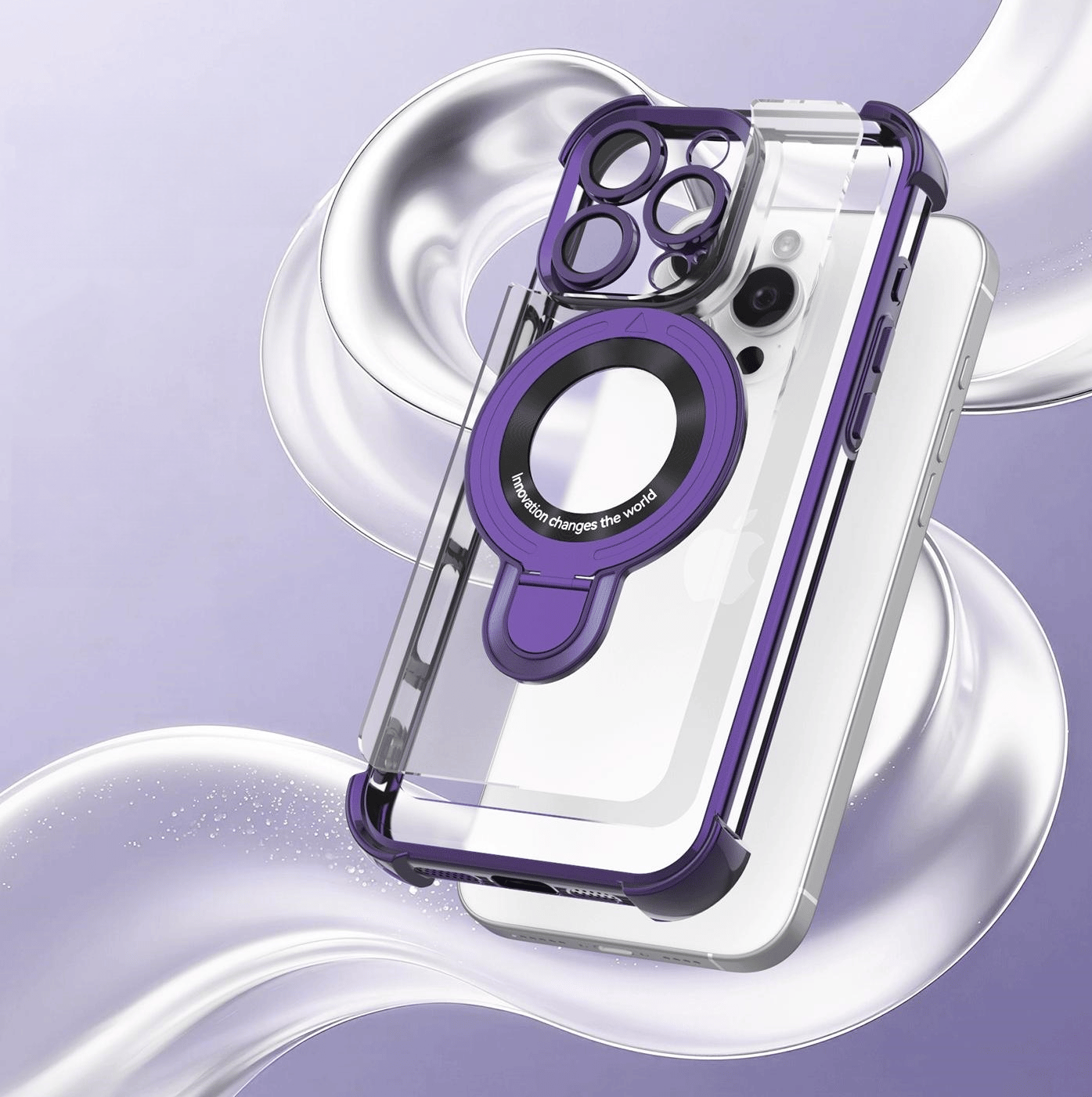 iPhone 17 ProMax Electroplating Bracket Magnetic All-inclusive Space Case