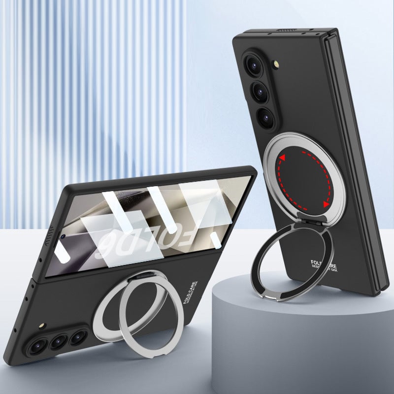 Galaxy Z Fold 6 | Rotating Magnetic Ring Frosted Mobile Phone Case