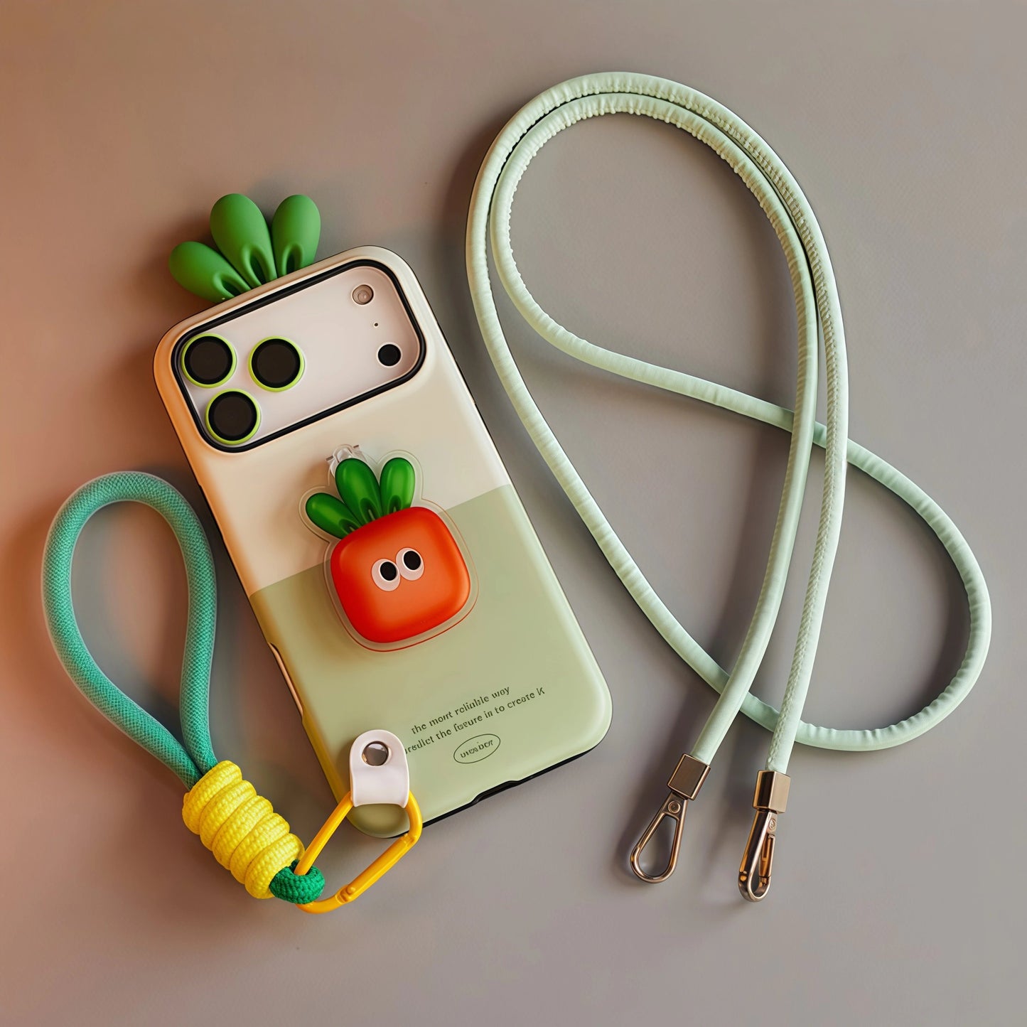 iPhone 17 ProMax Carrot Creative Shockproof Lanyard Case
