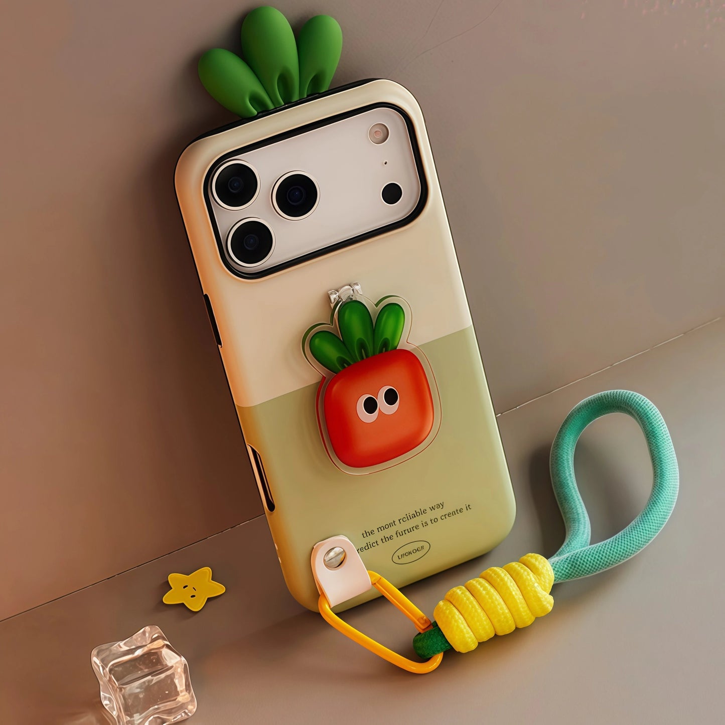 iPhone 17 ProMax Carrot Creative Shockproof Lanyard Case