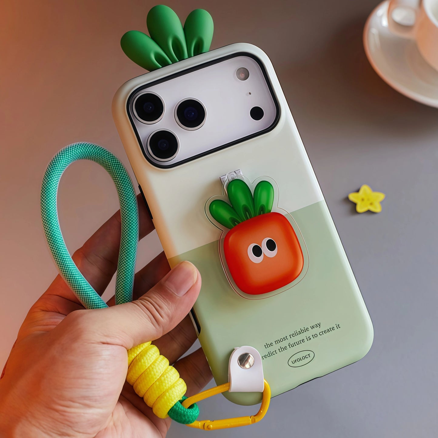 iPhone 17 ProMax Carrot Creative Shockproof Lanyard Case