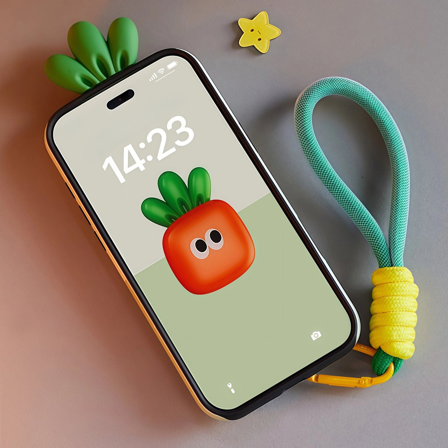 iPhone 17 ProMax Carrot Creative Shockproof Lanyard Case