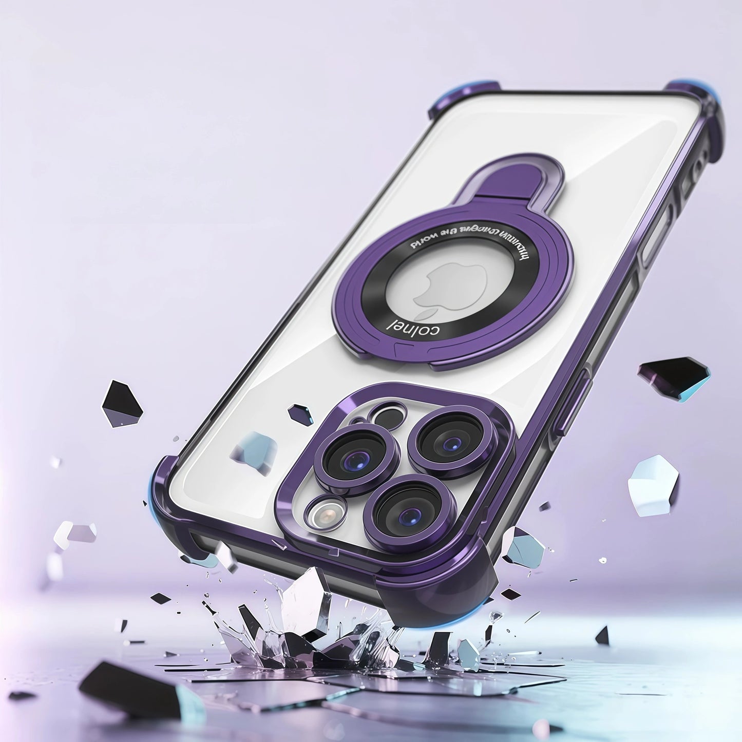 iPhone 17 ProMax Electroplating Bracket Magnetic All-inclusive Space Case