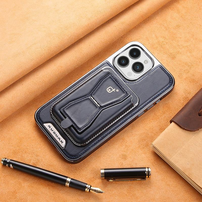 Magnetic Leather iPhone Case with Detachable Card Holder