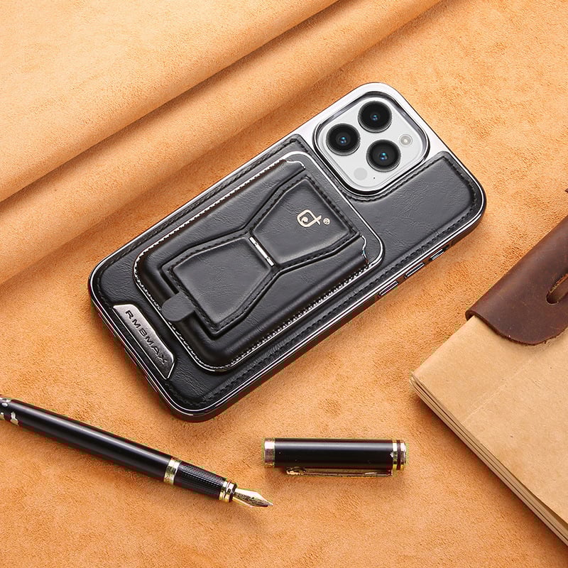 Magnetic Leather iPhone Case with Detachable Card Holder