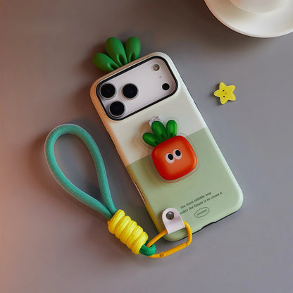 iPhone 17 ProMax Carrot Creative Shockproof Lanyard Case