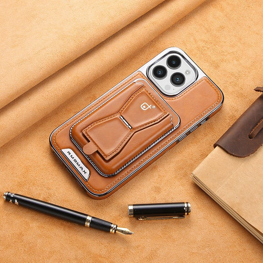 Magnetic Leather iPhone Case with Detachable Card Holder