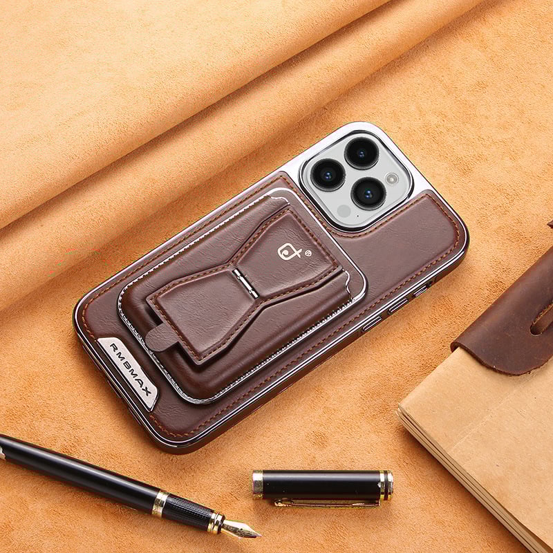 Magnetic Leather iPhone Case with Detachable Card Holder