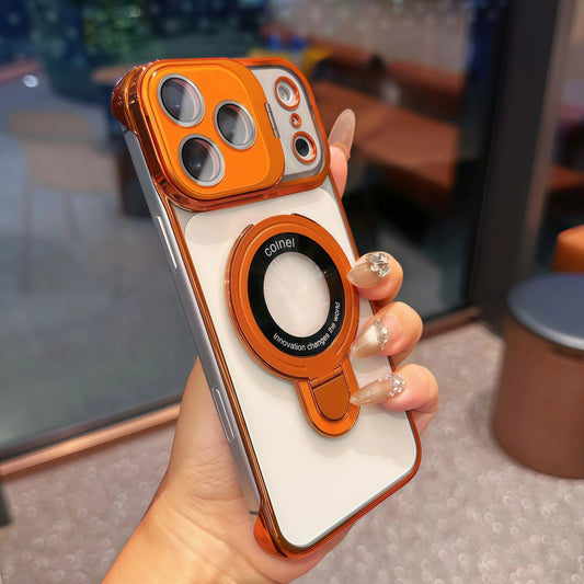 iPhone 17 ProMax Dual Stand Transparent Magnetic Phone Case