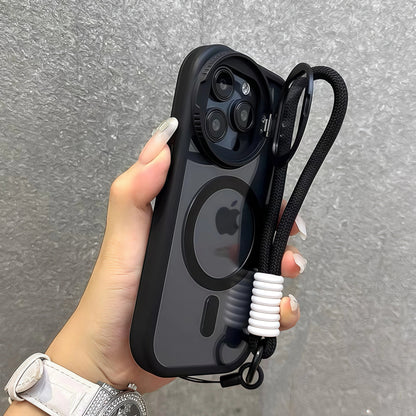 iPhone 17 Series Transparent Magnetic Flip Phone Case with Lens Holder