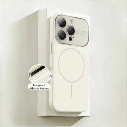 Liquid Silicone MagSafe iPhone Case with Crystal Lens & Free Apple-Style Logo Sticker