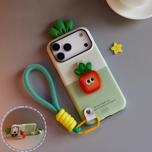 iPhone 17 ProMax Carrot Creative Shockproof Lanyard Case