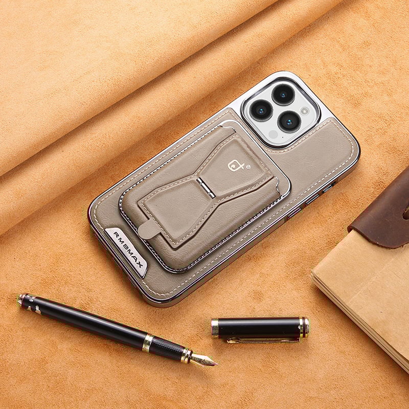Magnetic Leather iPhone Case with Detachable Card Holder