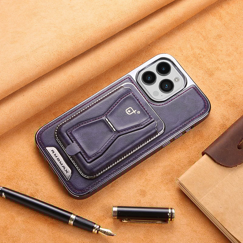 Magnetic Leather iPhone Case with Detachable Card Holder