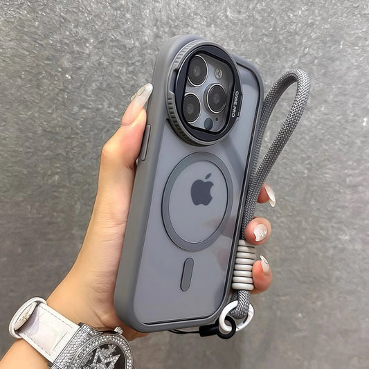 iPhone 17 Series Transparent Magnetic Flip Phone Case with Lens Holder